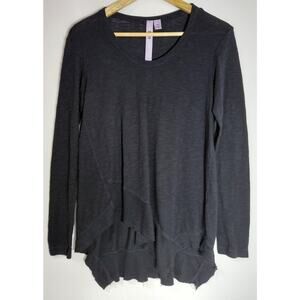 Wilt Made in USA Long Sleeve Top Black Solid Knit Asymmetric Women Size XS